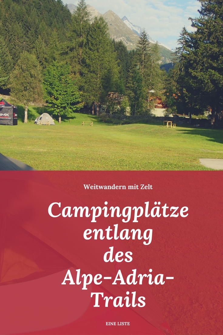 Campingplätze entlang des Alpe-Adria-Trails